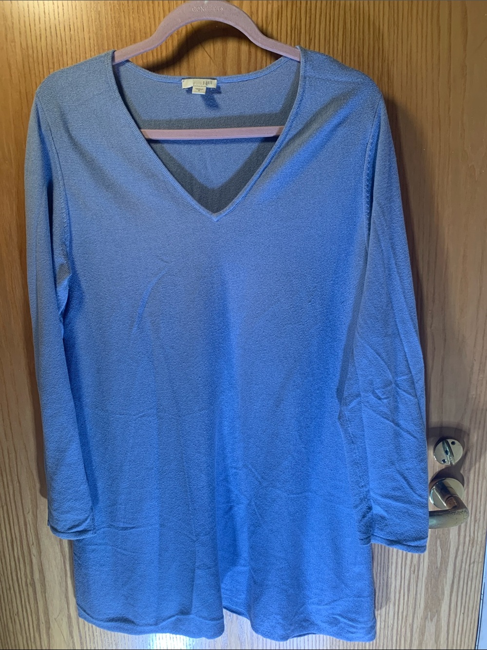 J. Jill Soft Blue V-Neck Tunic Sweater- Size M